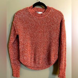 Cozy Orange Knit Crop Sweater